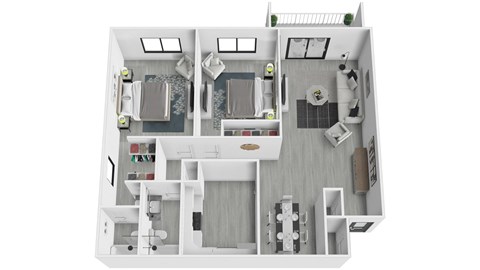 A white floor plan of a house with a kitchen, living room, and bathroom.